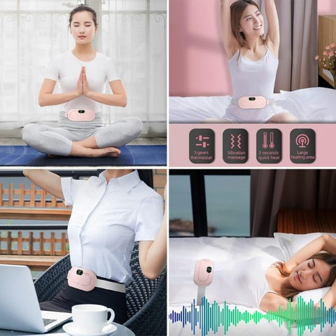 Heating Pad women Period Pain Cramp Relief Belt -Portable Menstrual Heating Pad, Heated Belly Belt for Menstrual Cramp Relief with 3 Heat Levels and 4 Modes